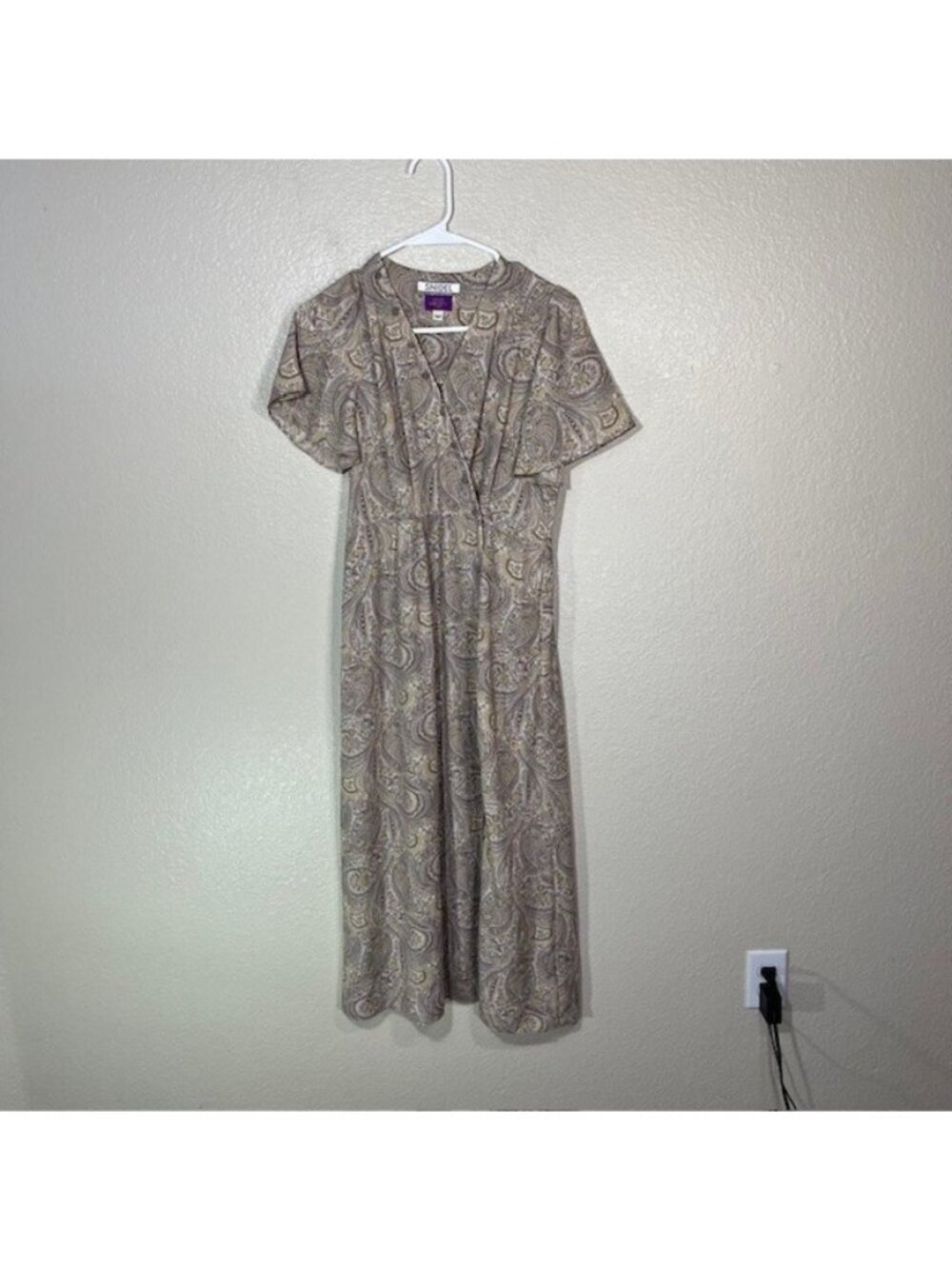 Snidel Dress Womens 1 Liberty Fabric Maxi Short Sleeve V Neck Polyester